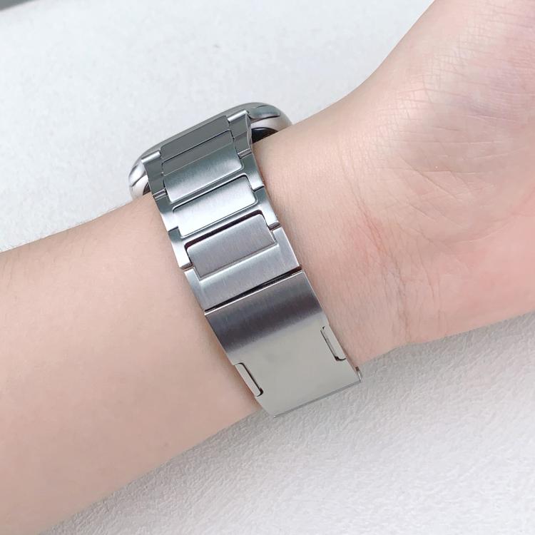 For Apple Watch 42mm / 41mm / 40mm / 38mm Tri-beads Side-detachable Buckle Stainless Steel Watch Band(Silver) - free shipping - PMC TechLife - Order now!