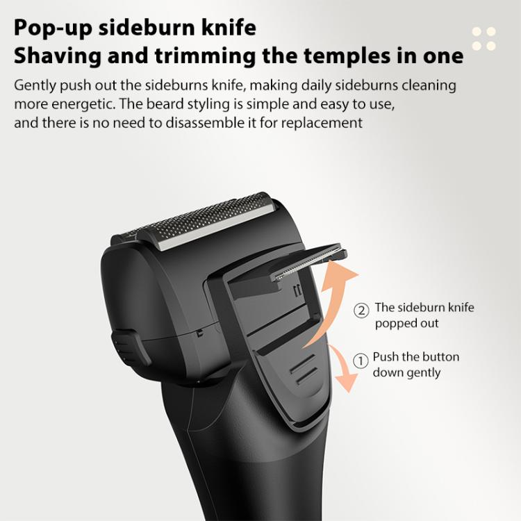 Full Body Washable LED Digital Display Reciprocating Electric Shaver(Exclusive Black + 1 Set of Blades) - free shipping - PMC TechLife - Order now!