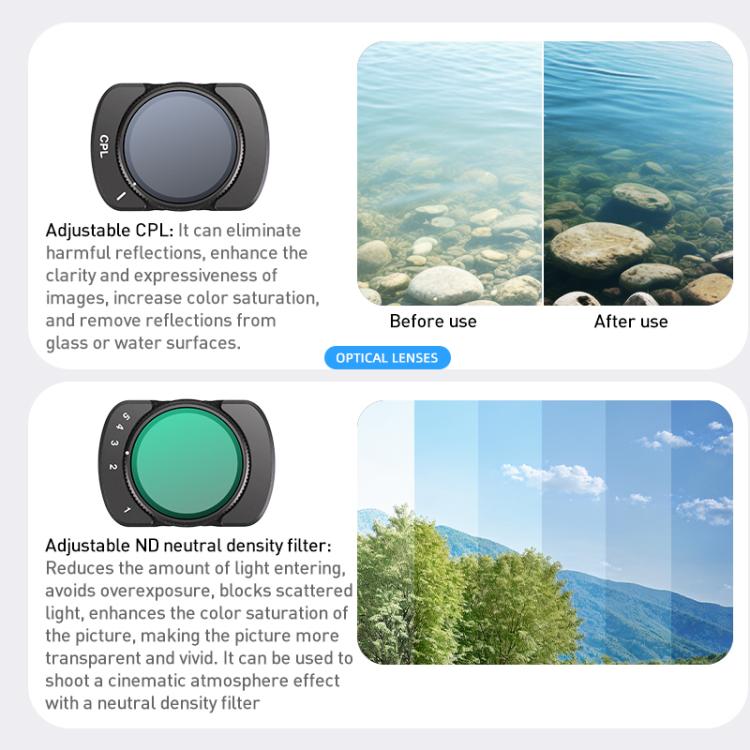 For DJI Osmo Pocket 3 Camera Lens Filter, Filter:Adjustable STAR - free shipping - PMC TechLife - Order now!