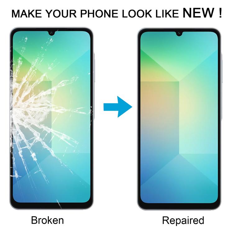 For Samsung Galaxy A06 5G SM-A066B 10pcs Front Screen Outer Glass Lens with OCA Optically Clear Adhesive - free shipping - PMC TechLife - Order now!