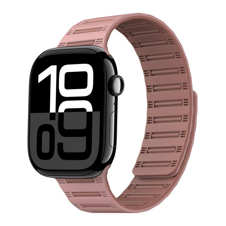 For Apple Watch 42mm / 41mm / 40mm / 38mm Cylinder Magnetic Two-color Loop Silicone Watch Band(Oxford Pink Rose Grey) - free shipping - PMC TechLife - Order now!
