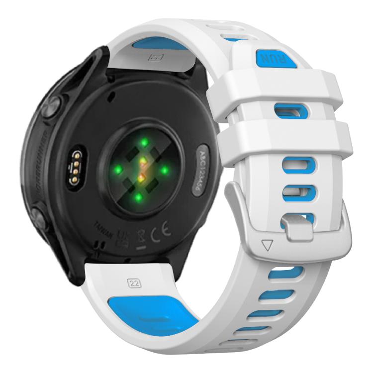 For Garmin Forerunner 970 Two Color Steel Buckle Silicone Watch Band(White Blue) - free shipping - PMC TechLife - Order now!