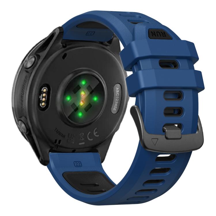 For Garmin Forerunner 970 Two Color Steel Buckle Silicone Watch Band(Royal Blue Black) - free shipping - PMC TechLife - Order now!