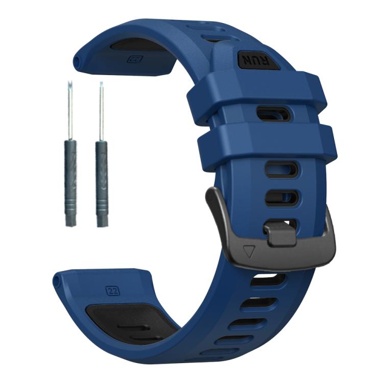 For Garmin Forerunner 970 Two Color Steel Buckle Silicone Watch Band(Royal Blue Black) - free shipping - PMC TechLife - Order now!