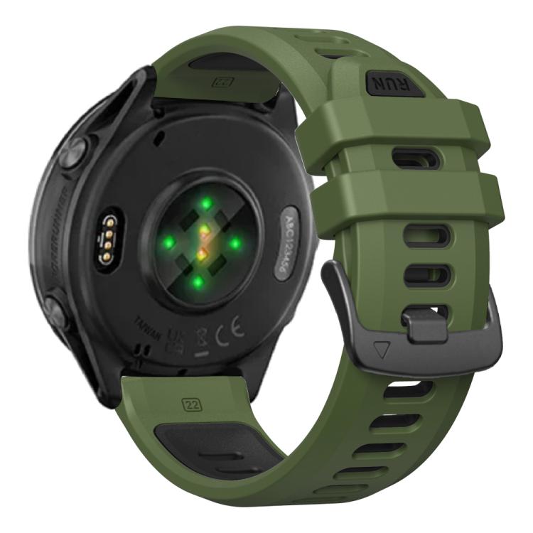 For Garmin Forerunner 970 Two Color Steel Buckle Silicone Watch Band(Army Green Black) - free shipping - PMC TechLife - Order now!