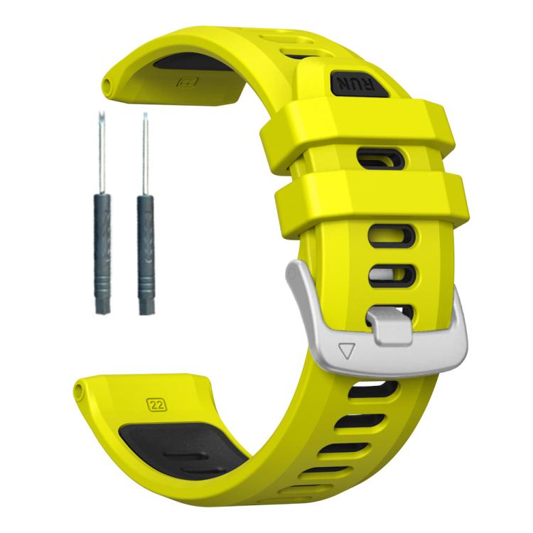 For Garmin Forerunner 970 Two Color Steel Buckle Silicone Watch Band(Lime Black) - free shipping - PMC TechLife - Order now!