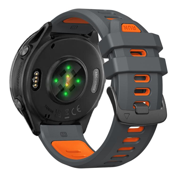 For Garmin Forerunner 970 Two Color Steel Buckle Silicone Watch Band(Charcoal Orange) - free shipping - PMC TechLife - Order now!