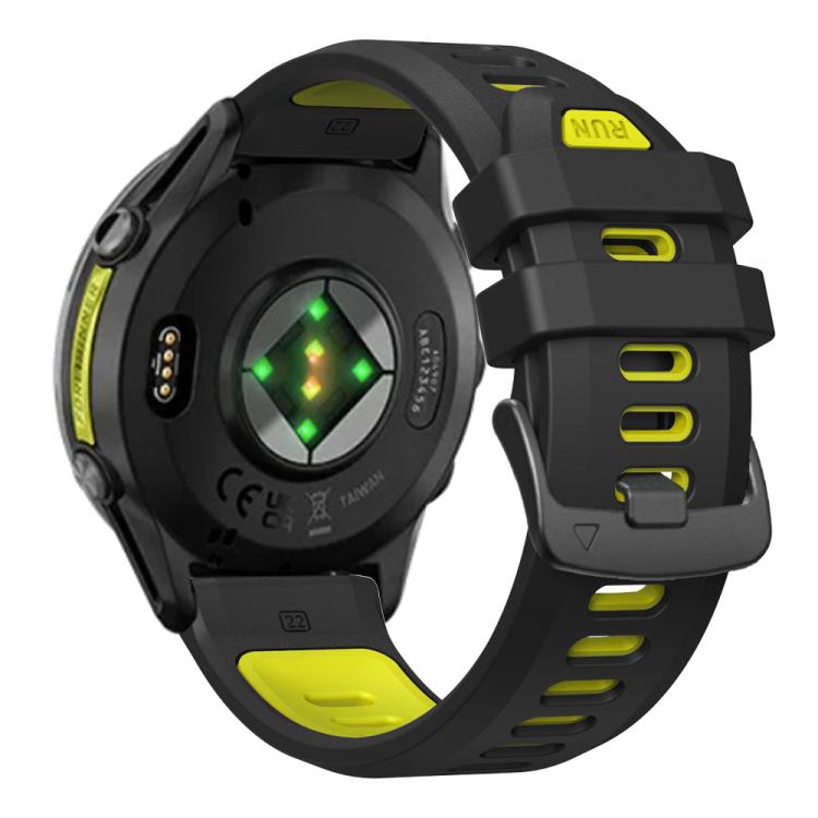 For Garmin Forerunner 970 Two Color Steel Buckle Silicone Watch Band(Black Lime) - free shipping - PMC TechLife - Order now!