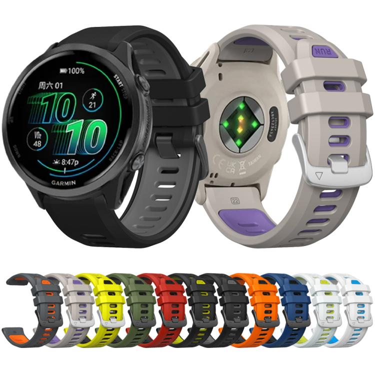 For Garmin Forerunner 970 Two Color Steel Buckle Silicone Watch Band(Charcoal Orange) - free shipping - PMC TechLife - Order now!