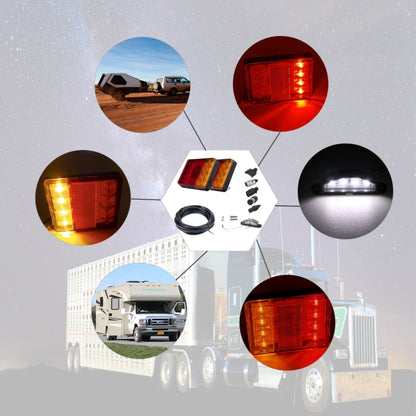 2 PCS Trailer / Truck B-type Square Shape 8LEDs Tail Light with License Plate Light Set - License Plate Lights by PMC Jewellery | Online Shopping South Africa | PMC Jewellery | Buy Now Pay Later Mobicred