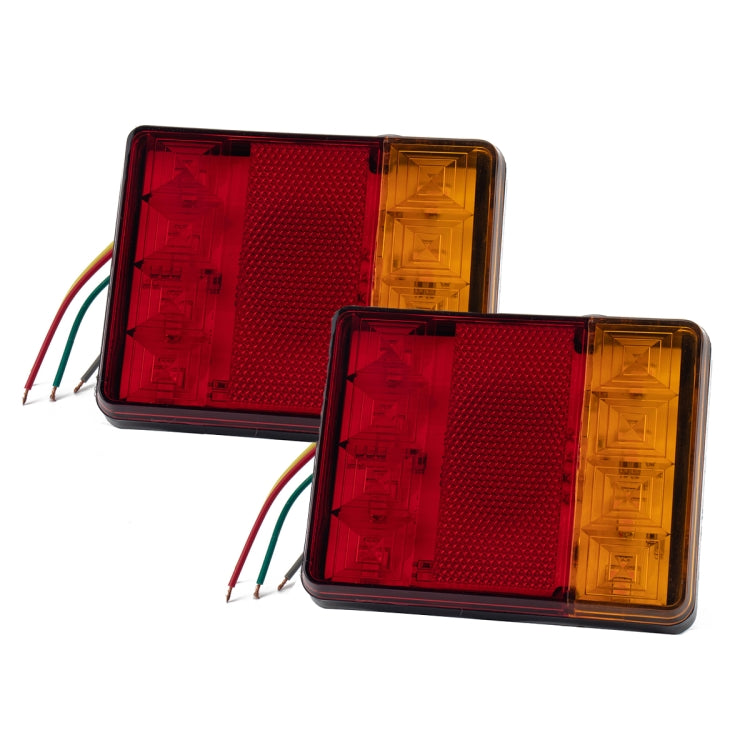 2 PCS Trailer / Truck C-type Square Shape 8LEDs Tail Light with License Plate Light Set - License Plate Lights by PMC Jewellery | Online Shopping South Africa | PMC Jewellery | Buy Now Pay Later Mobicred