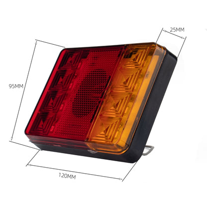 2 PCS Trailer / Truck C-type Square Shape 8LEDs Tail Light with License Plate Light Set - License Plate Lights by PMC Jewellery | Online Shopping South Africa | PMC Jewellery | Buy Now Pay Later Mobicred