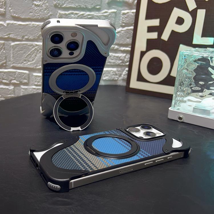 For iPhone 15 Pro Metal Frameless 360 Degree Rotation Holder MagSafe Phone Case(Black) - free shipping - PMC TechLife - Order now!