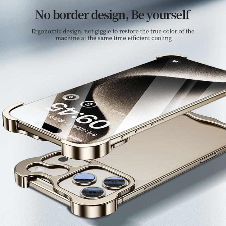 For iPhone 17 Pro Frameless Metal Corner Pad Phone Case with Lens Film(Gold) - free shipping - PMC TechLife - Order now!