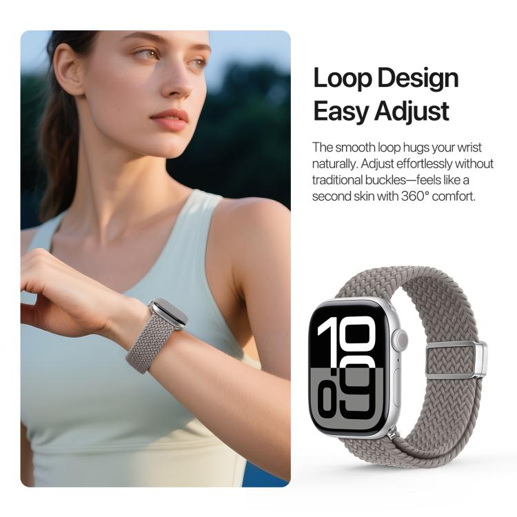 For Apple Watch 38 / 40 / 41 / S10 42mm DUX DUCIS Mixture Ultra Series Magnetic Buckle Nylon Braided Strap(Clay) - free shipping - PMC TechLife - Order now!