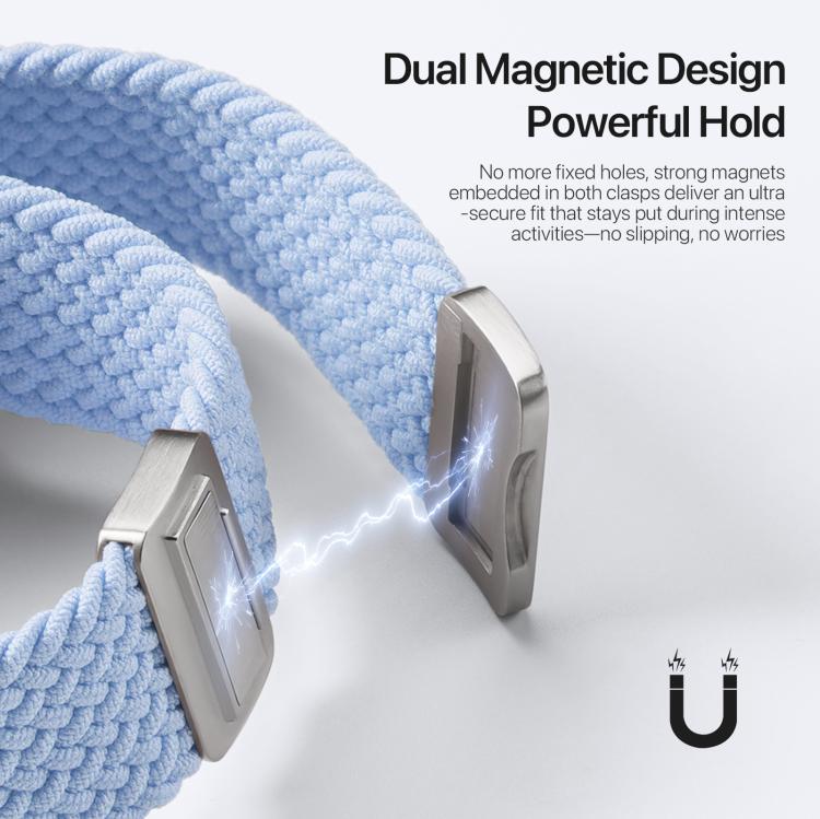 For Apple Watch 38 / 40 / 41 / S10 42mm DUX DUCIS Mixture Ultra Series Magnetic Buckle Nylon Braided Strap(Light Blue) - free shipping - PMC TechLife - Order now!
