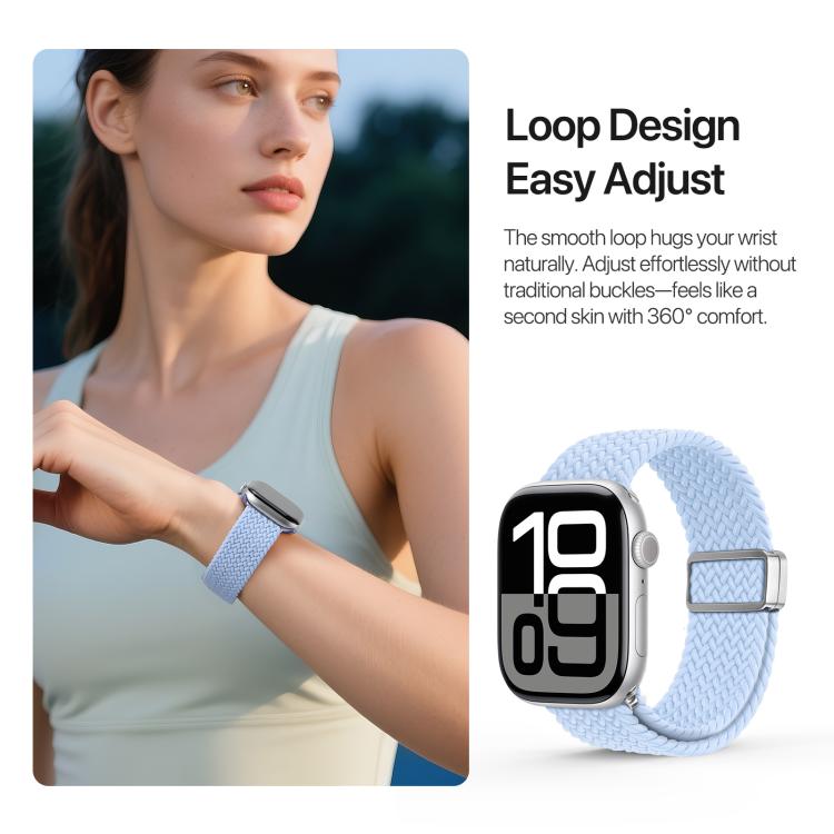 For Apple Watch 38 / 40 / 41 / S10 42mm DUX DUCIS Mixture Ultra Series Magnetic Buckle Nylon Braided Strap(Light Blue) - free shipping - PMC TechLife - Order now!
