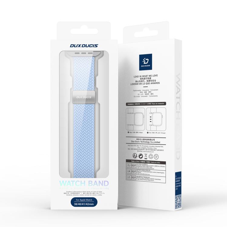 For Apple Watch 38 / 40 / 41 / S10 42mm DUX DUCIS Mixture Ultra Series Magnetic Buckle Nylon Braided Strap(Light Blue) - free shipping - PMC TechLife - Order now!