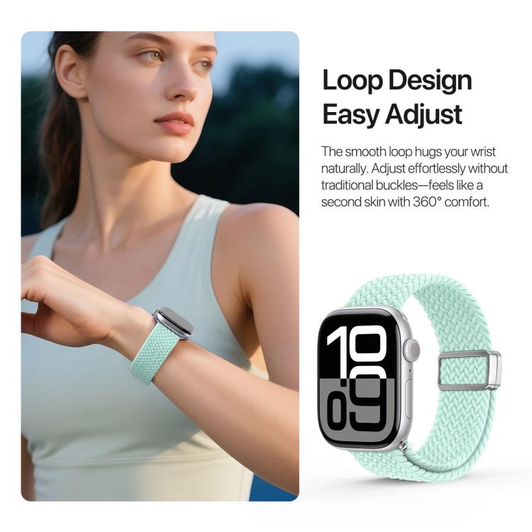 For Apple Watch 38 / 40 / 41 / S10 42mm DUX DUCIS Mixture Ultra Series Magnetic Buckle Nylon Braided Strap(Mint Green) - free shipping - PMC TechLife - Order now!