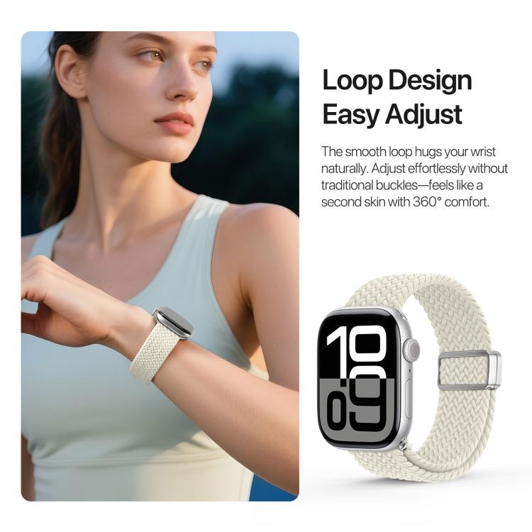 For Apple Watch 38 / 40 / 41 / S10 42mm DUX DUCIS Mixture Ultra Series Magnetic Buckle Nylon Braided Strap(Starlight) - free shipping - PMC TechLife - Order now!