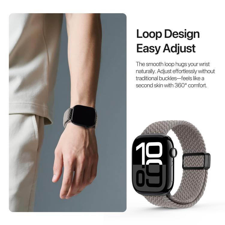 For Apple Watch 42 / 44 / 45 / 46 / 49mm DUX DUCIS Mixture Ultra Series Magnetic Buckle Nylon Braided Strap(Clay) - free shipping - PMC TechLife - Order now!