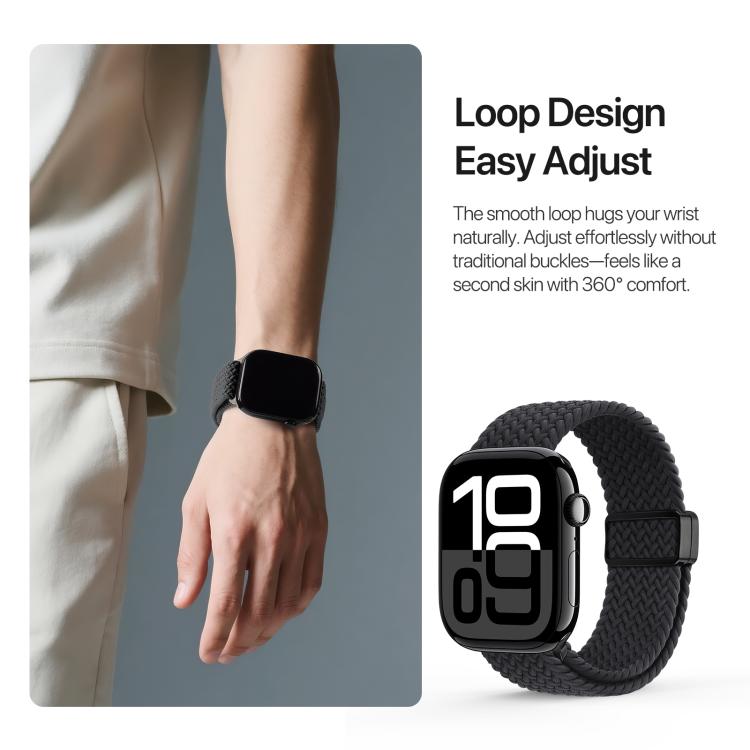 For Apple Watch 42 / 44 / 45 / 46 / 49mm DUX DUCIS Mixture Ultra Series Magnetic Buckle Nylon Braided Strap(Midnight) - free shipping - PMC TechLife - Order now!