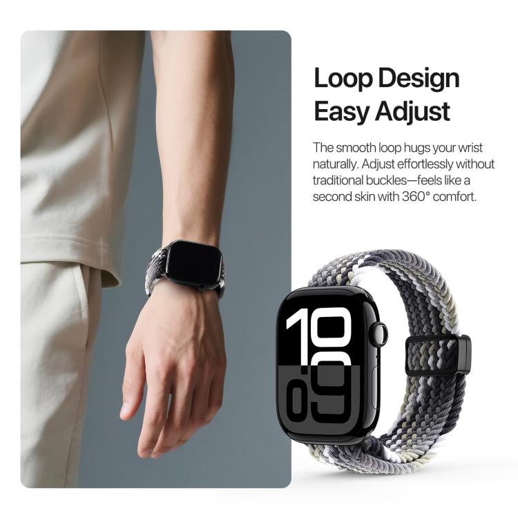 For Apple Watch 42 / 44 / 45 / 46 / 49mm DUX DUCIS Mixture Ultra Series Magnetic Buckle Nylon Braided Strap(Smoke Gradient) - free shipping - PMC TechLife - Order now!