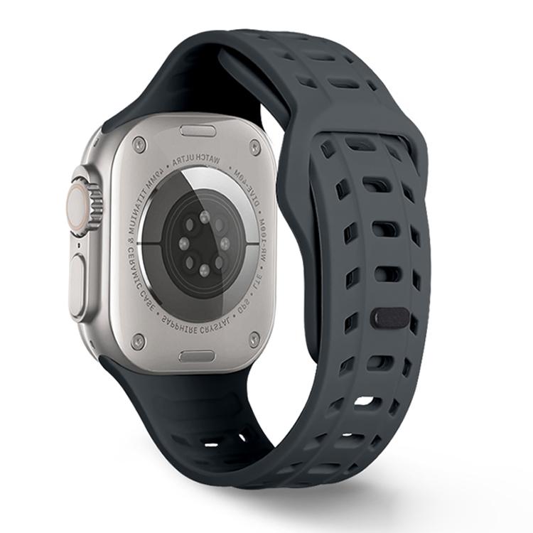 For Apple Watch 46mm / 49mm / 45mm / 44mm Shark Texture Holes Silicone Watch Band(Starry Lime) - free shipping - PMC TechLife - Order now!