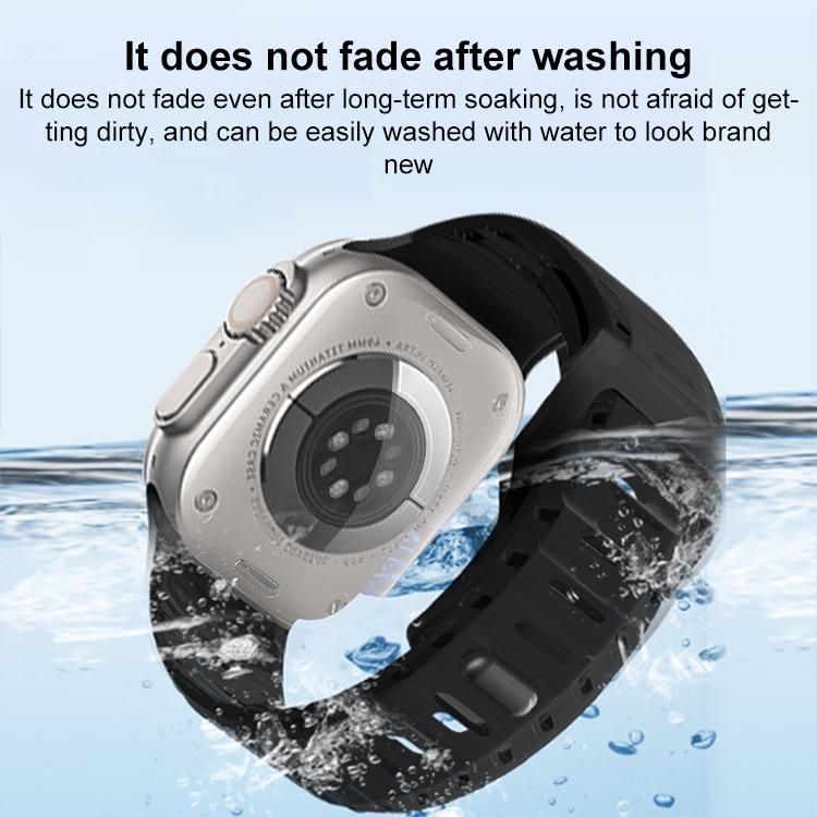 For Apple Watch 46mm / 49mm / 45mm / 44mm Shark Texture Holes Silicone Watch Band(White) - free shipping - PMC TechLife - Order now!