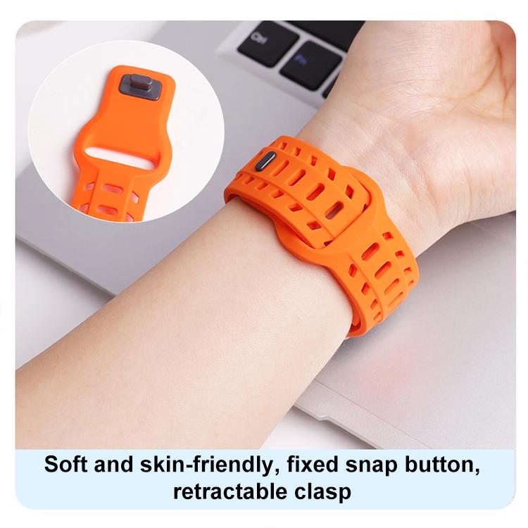 For Apple Watch 46mm / 49mm / 45mm / 44mm Shark Texture Holes Silicone Watch Band(White) - free shipping - PMC TechLife - Order now!