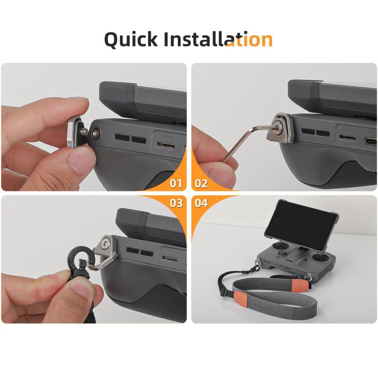 For DJI RC 2 / 1 / Pro 2 / 1 Sunnylife GS014 Multi-Purpose Lanyard with CNC Aluminum Buckle(Grey) - free shipping - PMC TechLife - Order now!