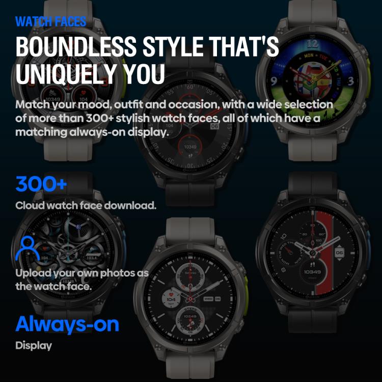 Zeblaze Vibe 8 Rugged Outdoor Smart Watch 1.43 inch Screen 5 ATM & IP69K Built-in Flashlight(Black) - free shipping - PMC TechLife - Order now!