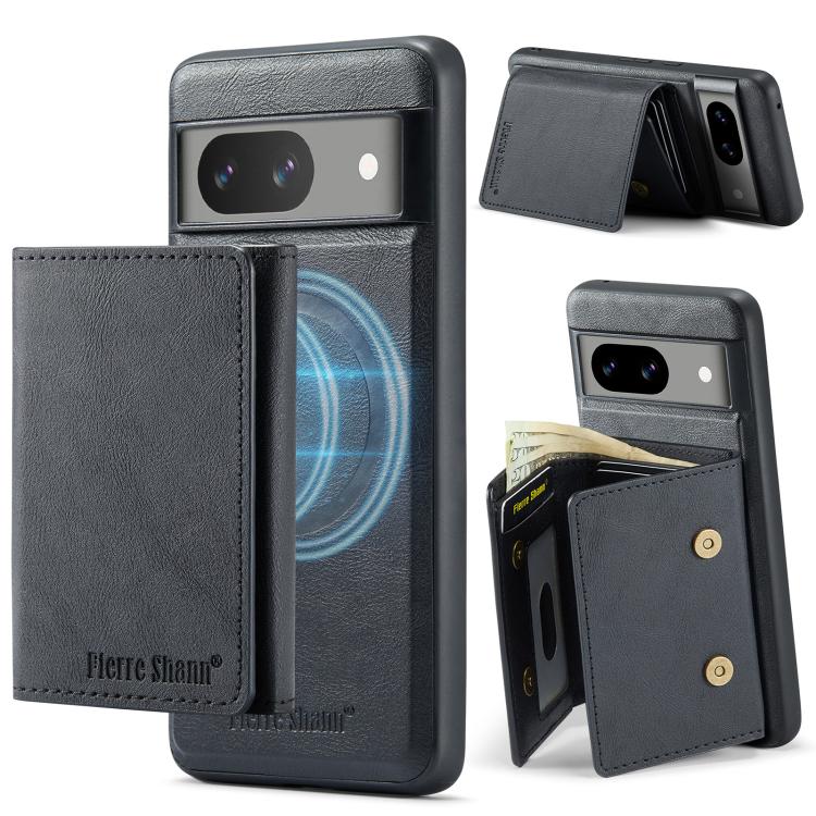 For Google Pixel 7 Fierre Shann 2 in 1 Holder RFID Card Slot Wallet MagSafe Phone Case(Black) - free shipping - PMC TechLife - Order now!