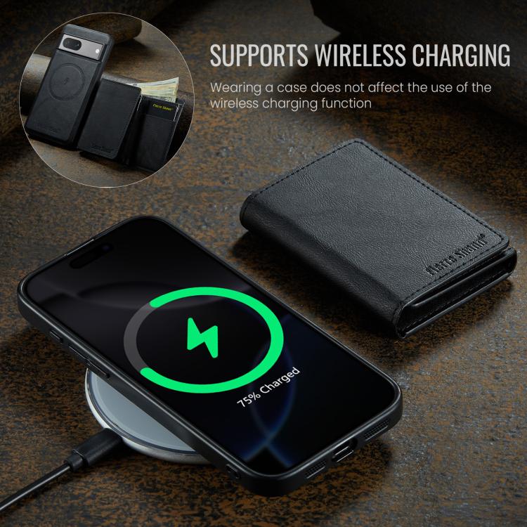 For Google Pixel 7 Fierre Shann 2 in 1 Holder RFID Card Slot Wallet MagSafe Phone Case(Black) - free shipping - PMC TechLife - Order now!