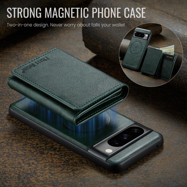 For Google Pixel 7 Pro Fierre Shann 2 in 1 Holder RFID Card Slot Wallet MagSafe Phone Case(Green) - free shipping - PMC TechLife - Order now!
