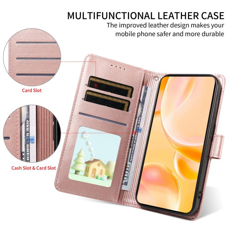 For Motorola Edge 50 Fusion 5G Embossed Heart Dog RFID Blocking Wallet Leather Phone Case(Rose Gold) - free shipping - PMC TechLife - Order now!