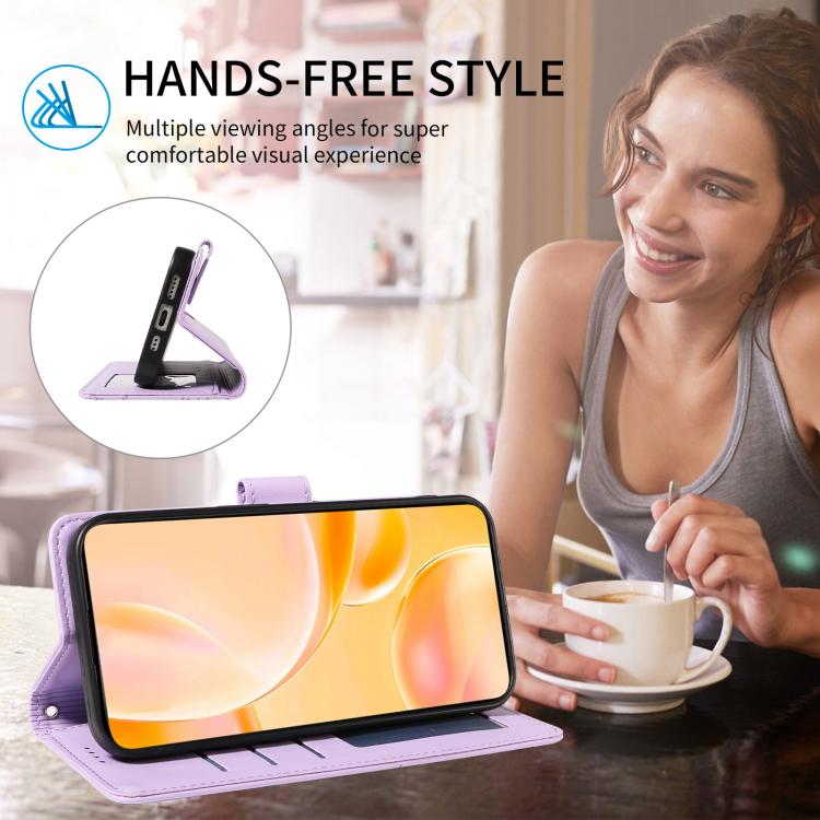 For Motorola Edge 50 Neo 5G Embossed Heart Dog RFID Blocking Wallet Leather Phone Case(Purple) - free shipping - PMC TechLife - Order now!