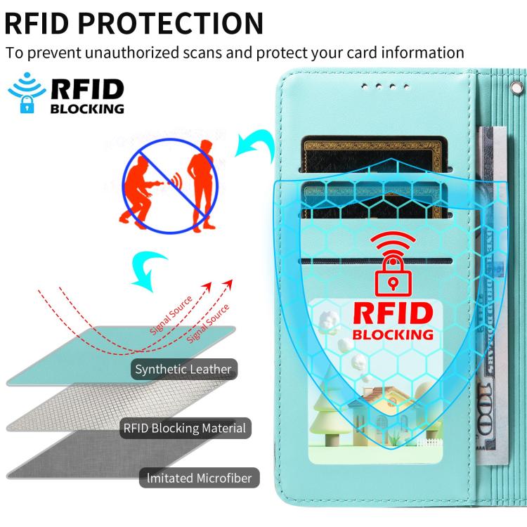For Motorola Moto G56 5G / G66j Embossed Heart Dog RFID Blocking Wallet Leather Phone Case(Green) - free shipping - PMC TechLife - Order now!