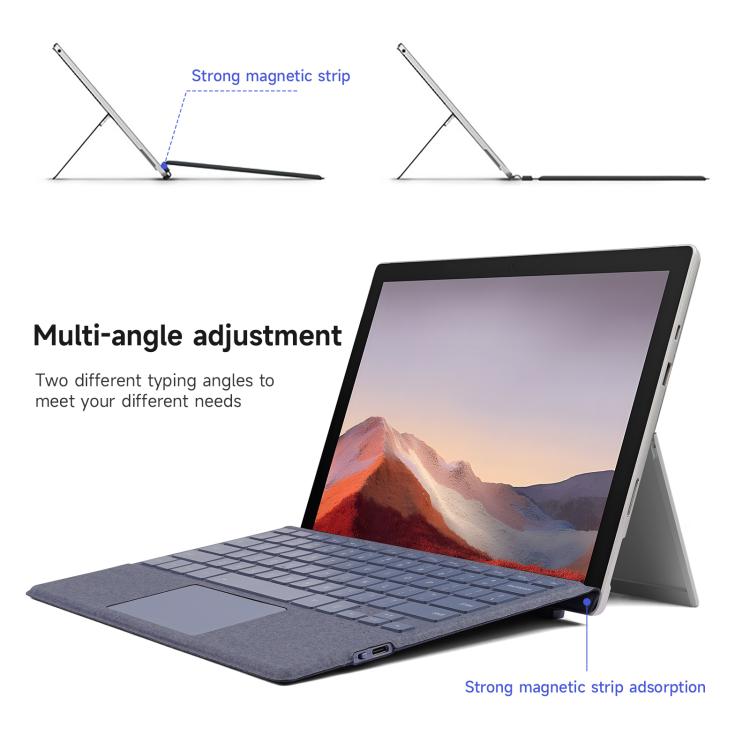 For MicroSoft Surface Pro 12 Backlight Tablet Bluetooth Keyboard with Touch Pad(Blue) - free shipping - PMC TechLife - Order now!