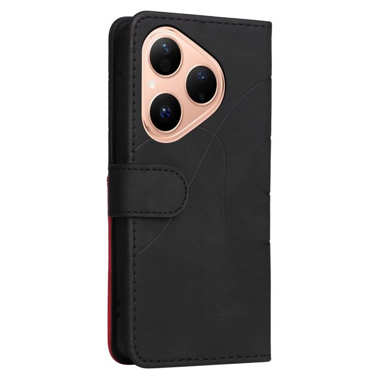 For Huawei Pura 80 5G Dual-color Splicing Flip Leather Phone Case(Black) - free shipping - PMC TechLife - Order now!