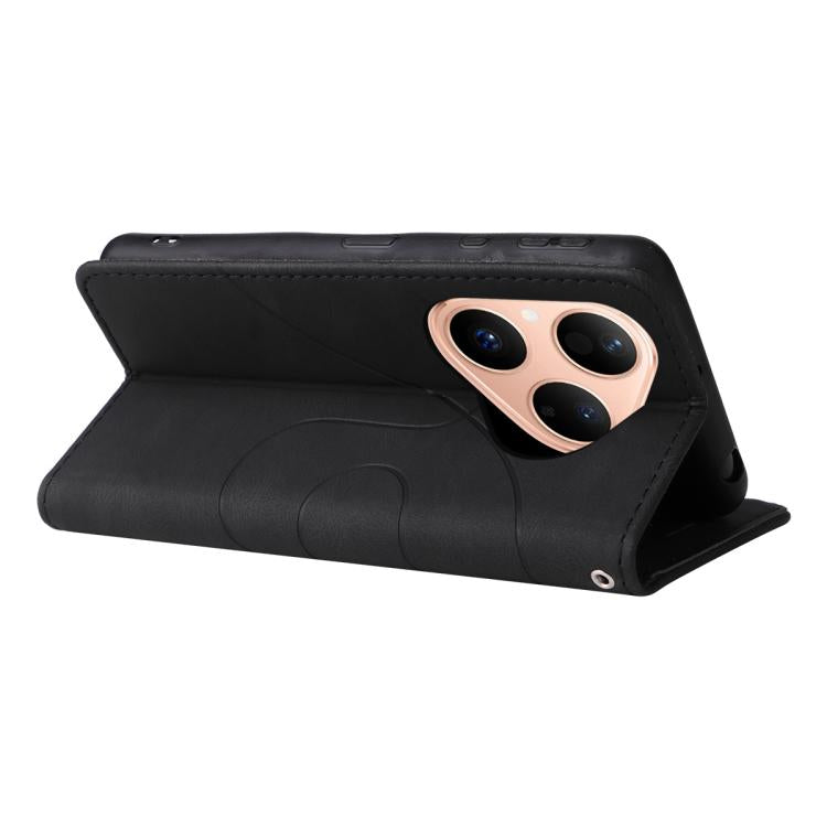 For Huawei Pura 80 5G Dual-color Splicing Flip Leather Phone Case(Black) - free shipping - PMC TechLife - Order now!