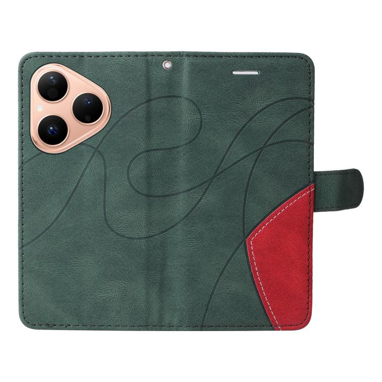 For Huawei Pura 80 5G Dual-color Splicing Flip Leather Phone Case(Green) - free shipping - PMC TechLife - Order now!