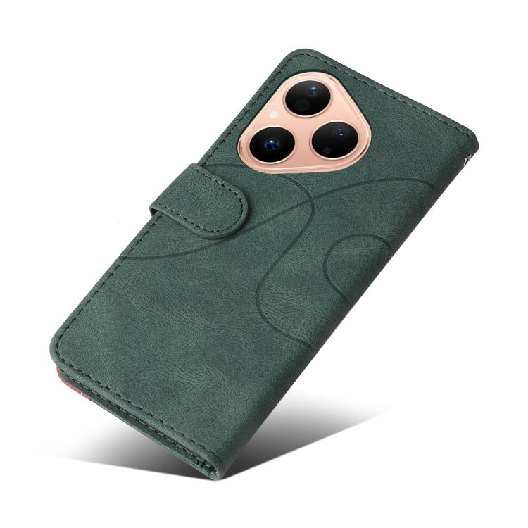 For Huawei Pura 80 5G Dual-color Splicing Flip Leather Phone Case(Green) - free shipping - PMC TechLife - Order now!