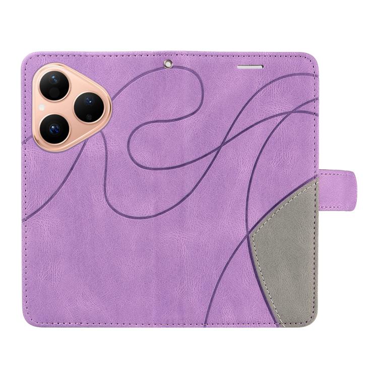 For Huawei Pura 80 5G Dual-color Splicing Flip Leather Phone Case(Purple) - free shipping - PMC TechLife - Order now!