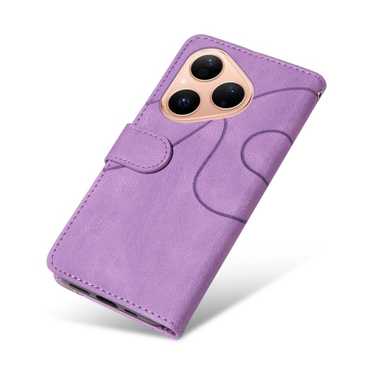 For Huawei Pura 80 5G Dual-color Splicing Flip Leather Phone Case(Purple) - free shipping - PMC TechLife - Order now!