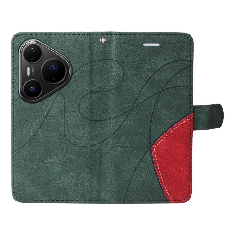 For Huawei Pura 80 Pro 5G Dual-color Splicing Flip Leather Phone Case(Green) - free shipping - PMC TechLife - Order now!