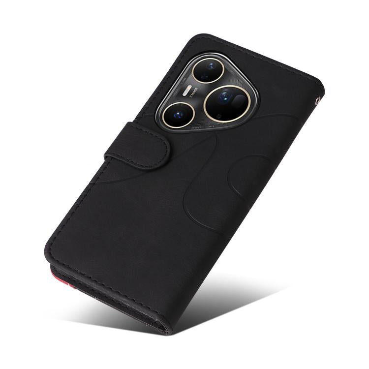For Huawei Pura 80 Ultra 5G Dual-color Splicing Flip Leather Phone Case(Black) - free shipping - PMC TechLife - Order now!