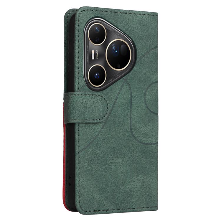 For Huawei Pura 80 Ultra 5G Dual-color Splicing Flip Leather Phone Case(Green) - free shipping - PMC TechLife - Order now!