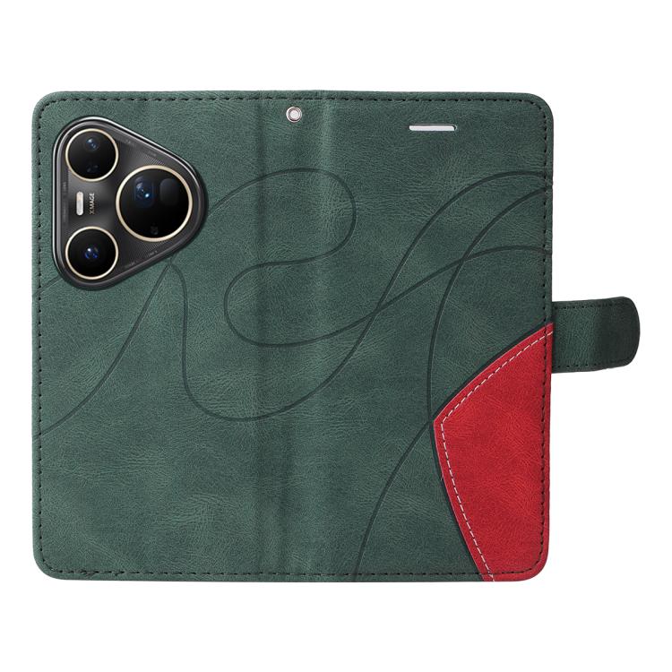 For Huawei Pura 80 Ultra 5G Dual-color Splicing Flip Leather Phone Case(Green) - free shipping - PMC TechLife - Order now!