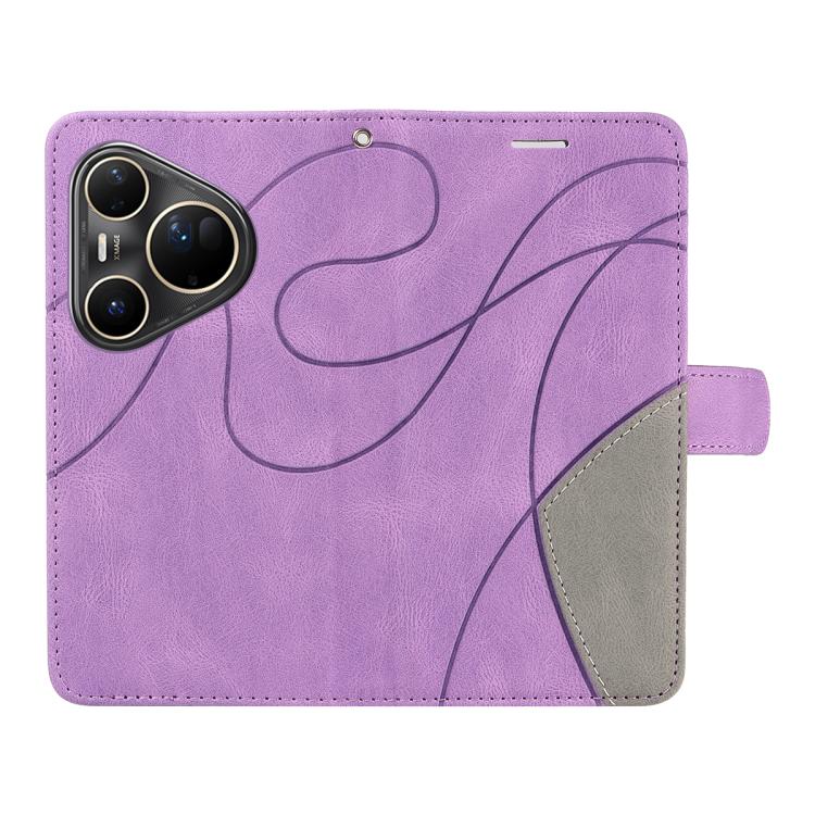 For Huawei Pura 80 Ultra 5G Dual-color Splicing Flip Leather Phone Case(Purple) - free shipping - PMC TechLife - Order now!